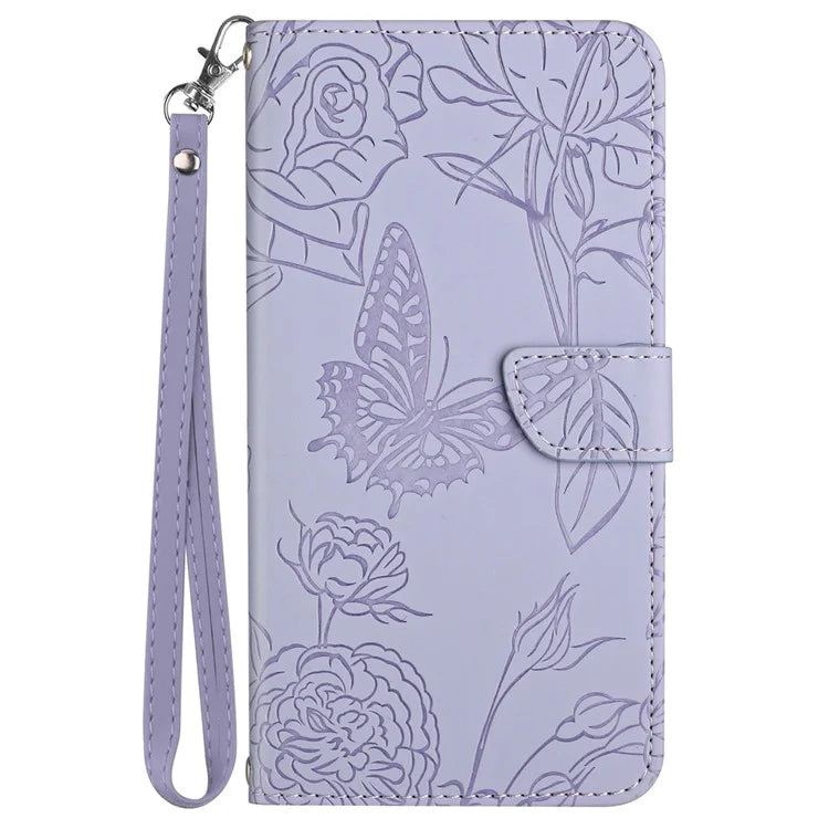 HT03 For Realme 12 Case with Wrist Strap Leather Flip Stand Phone Cover