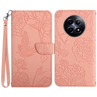 HT03 For Realme 12 Case with Wrist Strap Leather Flip Stand Phone Cover