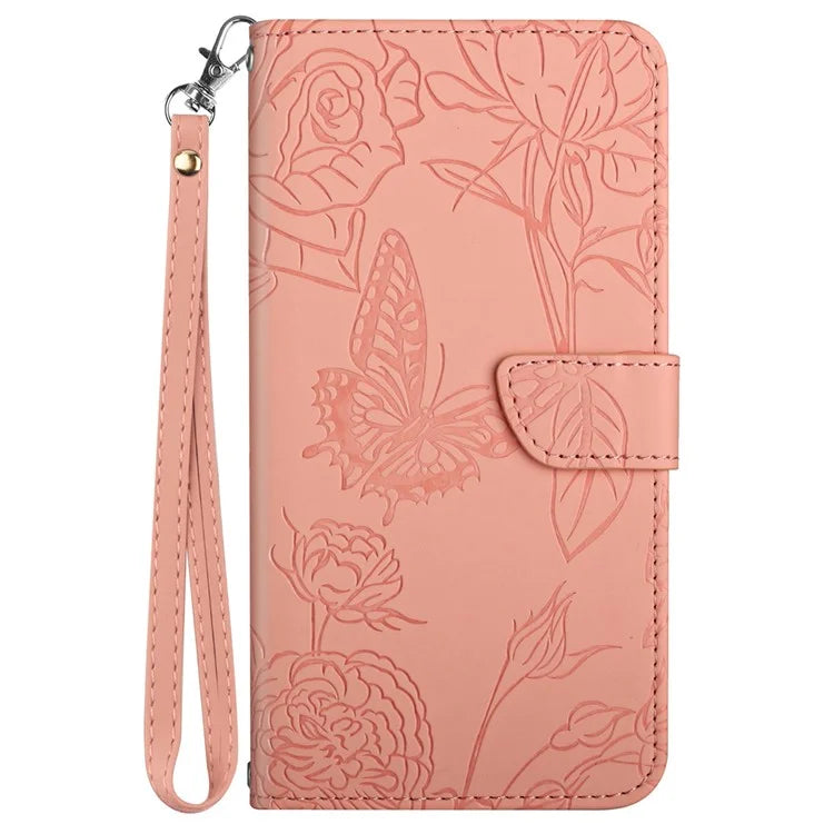 HT03 For Realme 12 Case with Wrist Strap Leather Flip Stand Phone Cover