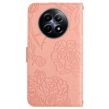 HT03 For Realme 12 Case with Wrist Strap Leather Flip Stand Phone Cover