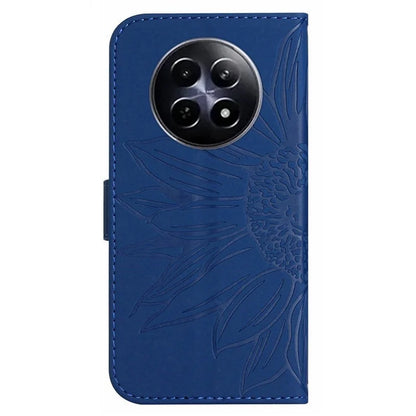 HT04 For Realme 12 Magnetic Case Sunflower Pattern Folio Stand Phone Cover