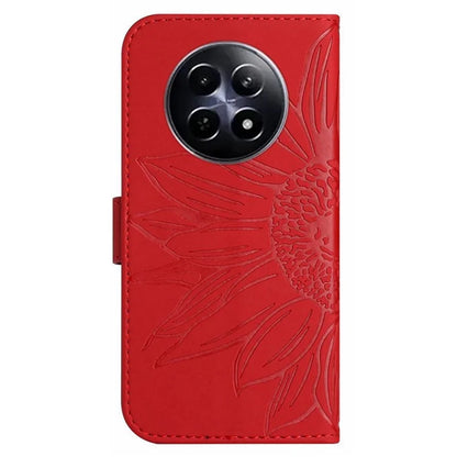HT04 For Realme 12 Magnetic Case Sunflower Pattern Folio Stand Phone Cover