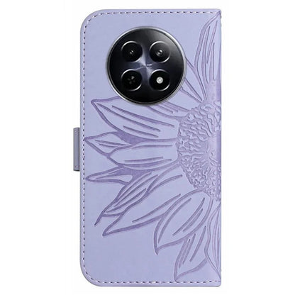 HT04 For Realme 12 Magnetic Case Sunflower Pattern Folio Stand Phone Cover