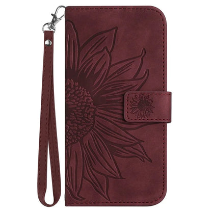 HT04 For Realme 12 Magnetic Case Sunflower Pattern Folio Stand Phone Cover