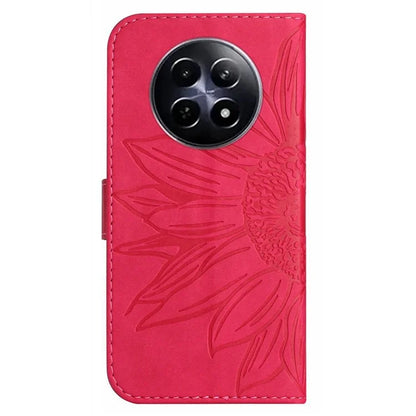 HT04 For Realme 12 Magnetic Case Sunflower Pattern Folio Stand Phone Cover