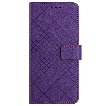 HT06 For Realme 12 Leather Case Rhombus Litchi Texture Wallet Cell Phone Protector
