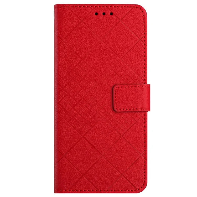HT06 For Realme 12 Leather Case Rhombus Litchi Texture Wallet Cell Phone Protector