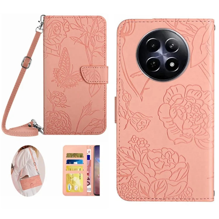 HT03 For Realme 12 Cover Skin-touch Leather Phone Case with Shoulder Strap
