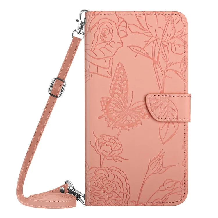 HT03 For Realme 12 Cover Skin-touch Leather Phone Case with Shoulder Strap