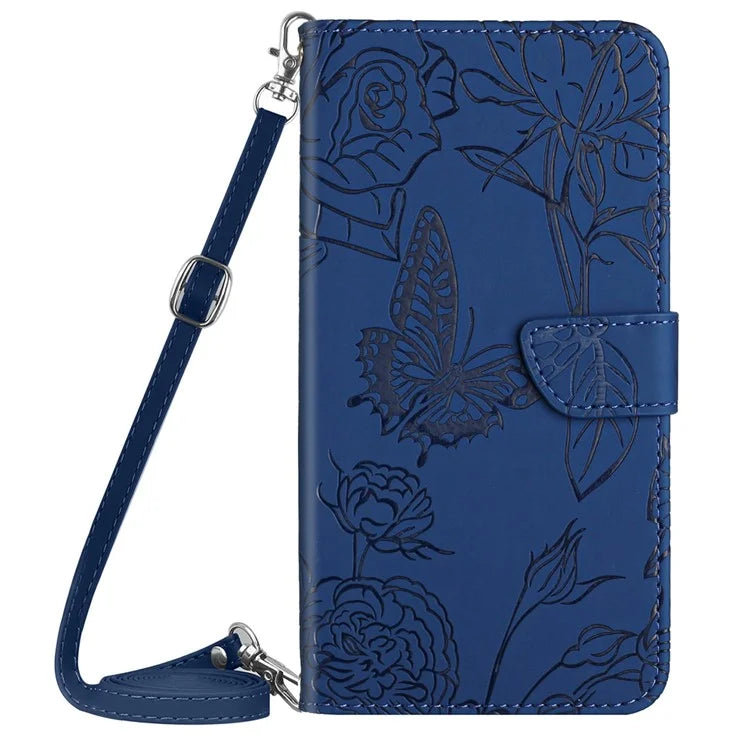 HT03 For Motorola Moto G Stylus 5G (2024) Case Leather Phone Protector with Shoulder Strap