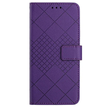 HT06 For Motorola Moto G Stylus 5G (2024) PU Leather Case Wallet Rhombus Flip Phone Cover