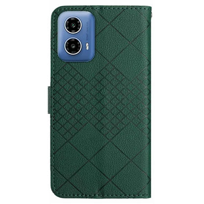 HT06 For Motorola Moto G Stylus 5G (2024) PU Leather Case Wallet Rhombus Flip Phone Cover