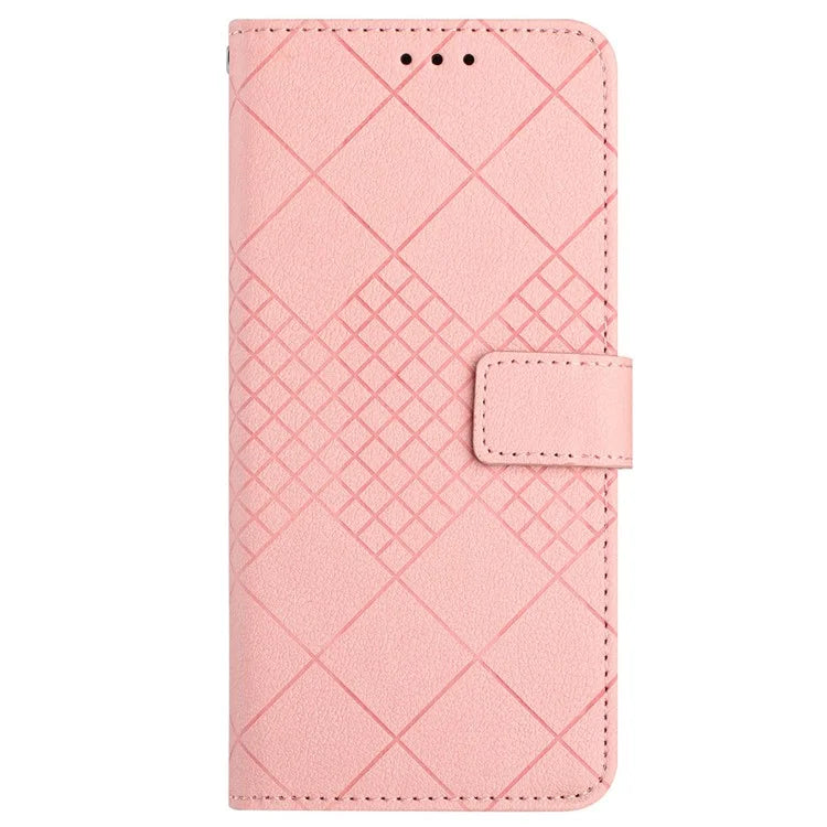 HT06 For Motorola Moto G Stylus 5G (2024) PU Leather Case Wallet Rhombus Flip Phone Cover