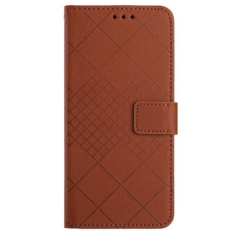 HT06 For Motorola Moto G Stylus 5G (2024) PU Leather Case Wallet Rhombus Flip Phone Cover