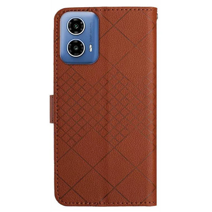HT06 For Motorola Moto G Stylus 5G (2024) PU Leather Case Wallet Rhombus Flip Phone Cover