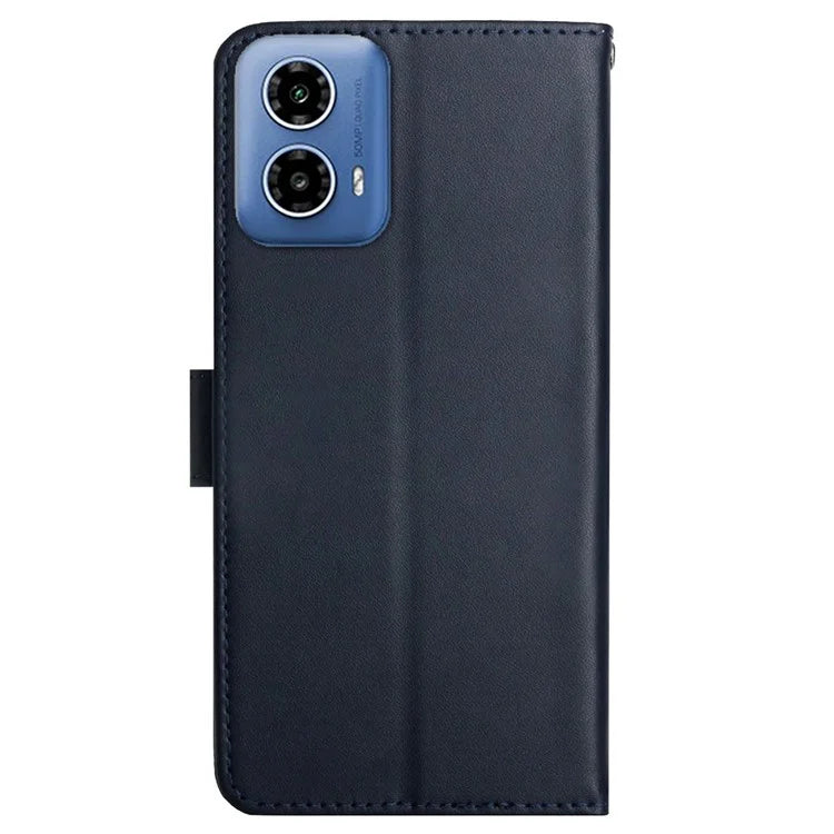 HT02 For Motorola Moto G Stylus 5G (2024) Phone Cover Genuine Cow Leather Stand Phone Case