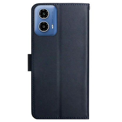 HT02 For Motorola Moto G Stylus 5G (2024) Phone Cover Genuine Cow Leather Stand Phone Case
