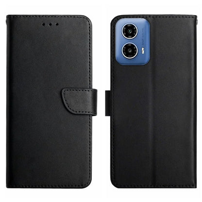 HT02 For Motorola Moto G Stylus 5G (2024) Phone Cover Genuine Cow Leather Stand Phone Case