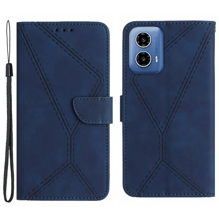 HT05 For Motorola Moto G Stylus 5G (2024) Case Phone Cover PU Leather Stand Embossing Process