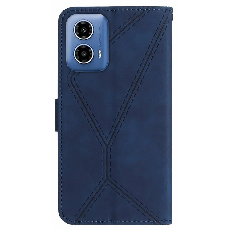 HT05 For Motorola Moto G Stylus 5G (2024) Case Phone Cover PU Leather Stand Embossing Process