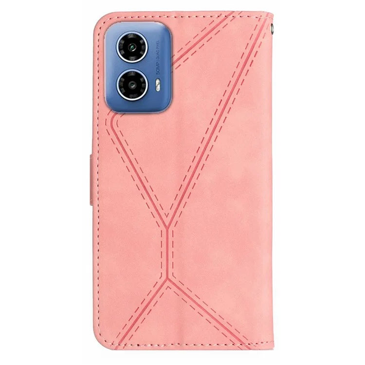 HT05 For Motorola Moto G Stylus 5G (2024) Case Phone Cover PU Leather Stand Embossing Process