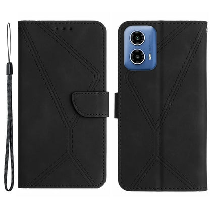 HT05 For Motorola Moto G Stylus 5G (2024) Case Phone Cover PU Leather Stand Embossing Process