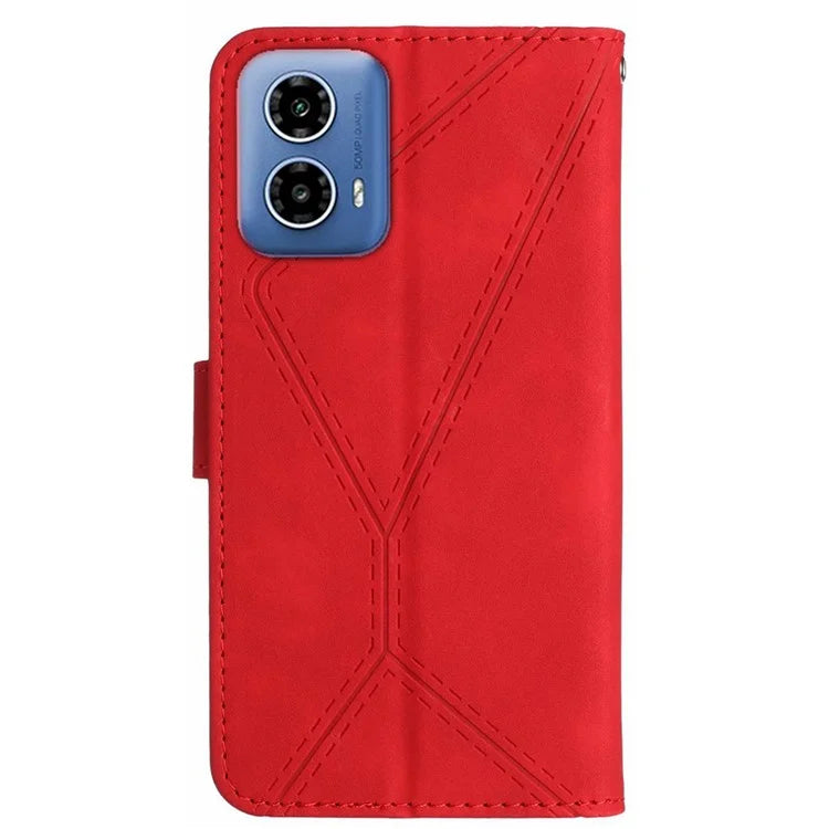 HT05 For Motorola Moto G Stylus 5G (2024) Case Phone Cover PU Leather Stand Embossing Process