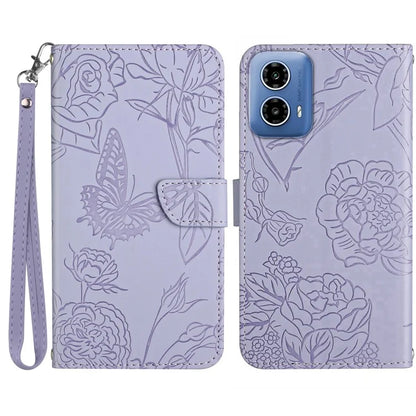 HT03 For Motorola Moto G Stylus 5G (2024) Case Leather Card Slots Smart Phone Cover with Hand Strap