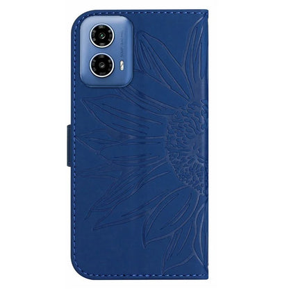HT04 For Motorola Moto G Stylus 5G (2024) Leather Case Sunflower Pattern Phone Cover with Hand Strap