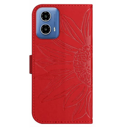 HT04 For Motorola Moto G Stylus 5G (2024) Leather Case Sunflower Pattern Phone Cover with Hand Strap