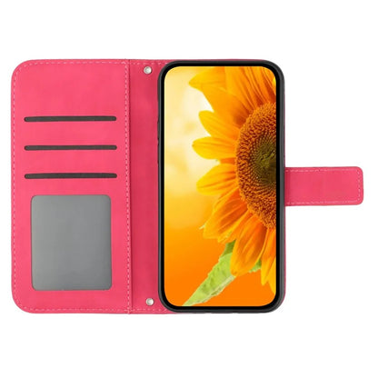 HT04 For Motorola Moto G Stylus 5G (2024) Leather Case Sunflower Pattern Phone Cover with Hand Strap