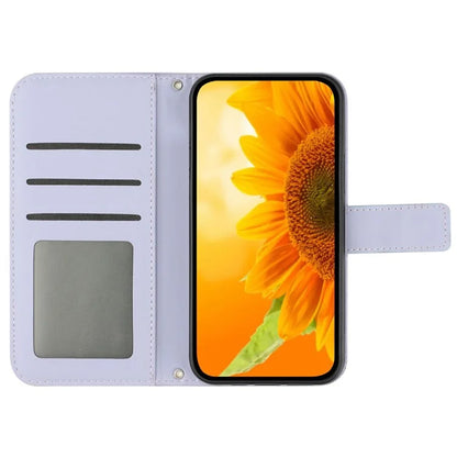 HT04 For Motorola Moto G Stylus 5G (2024) Case Sunflower Skin-touch Phone Cover with Crossbody Strap