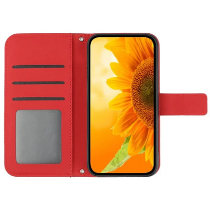 HT04 For Motorola Moto G Stylus 5G (2024) Case Sunflower Skin-touch Phone Cover with Crossbody Strap