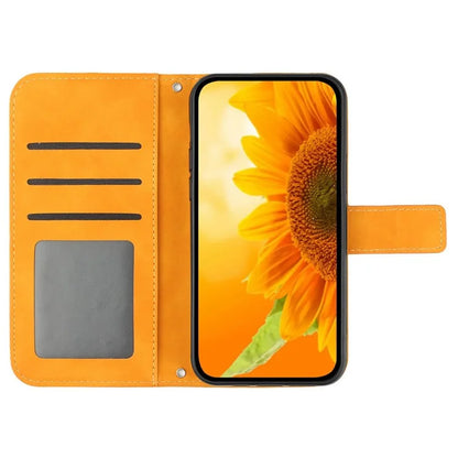 HT04 For Motorola Moto G Stylus 5G (2024) Case Sunflower Skin-touch Phone Cover with Crossbody Strap