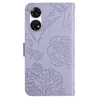 HT03 For ZTE Anshin Family A303ZT Case PU Leather+TPU Anti-scratch Phone Cover with Hand Strap
