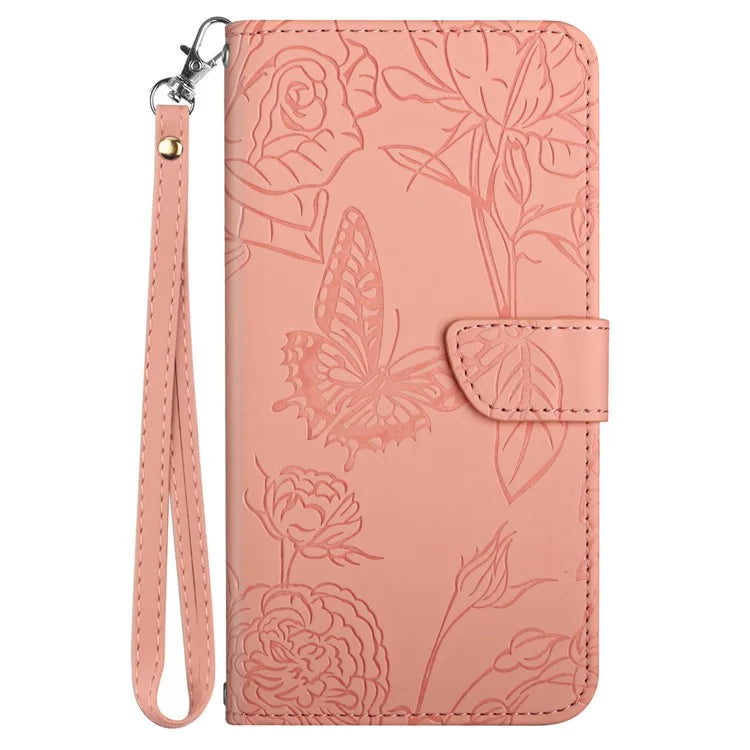 HT03 For ZTE Anshin Family A303ZT Case PU Leather+TPU Anti-scratch Phone Cover with Hand Strap