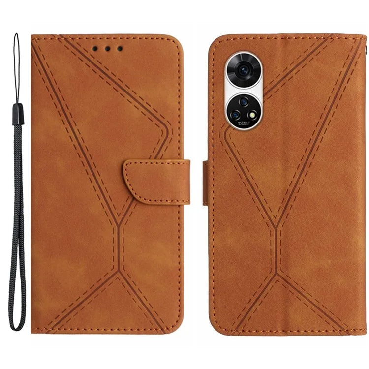 HT05 For ZTE Anshin Family A303ZT Case Lins Imprinted Leather Card Slots Phone Cover