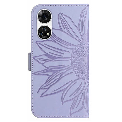HT04 For ZTE Anshin Family A303ZT Magnetic Case Sunflower Pattern Card Slots Cell Phone Cover