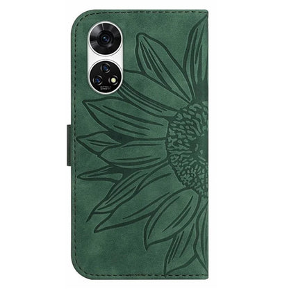 HT04 For ZTE Anshin Family A303ZT Magnetic Case Sunflower Pattern Card Slots Cell Phone Cover