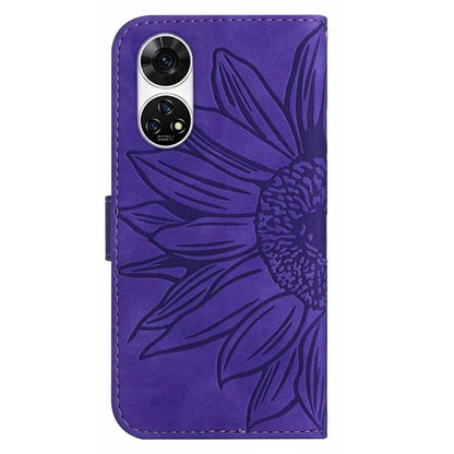 HT04 For ZTE Anshin Family A303ZT Magnetic Case Sunflower Pattern Card Slots Cell Phone Cover