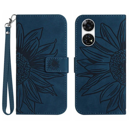 HT04 For ZTE Anshin Family A303ZT Magnetic Case Sunflower Pattern Card Slots Cell Phone Cover