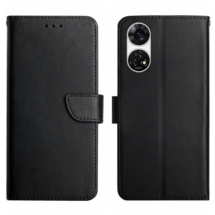HT02 For ZTE Anshin Family A303ZT Case Stand Genuine Cow Leather+TPU Shockproof Phone Cover