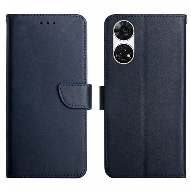 HT02 For ZTE Anshin Family A303ZT Case Stand Genuine Cow Leather+TPU Shockproof Phone Cover