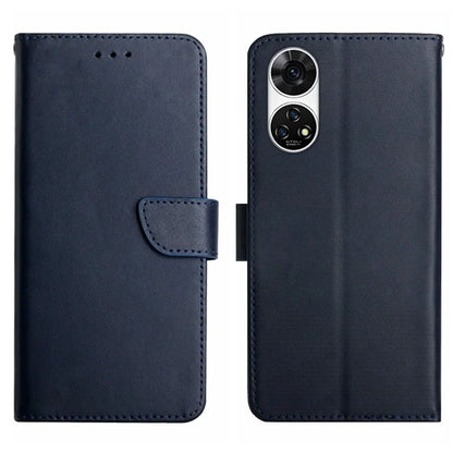 HT02 For ZTE Anshin Family A303ZT Case Stand Genuine Cow Leather+TPU Shockproof Phone Cover