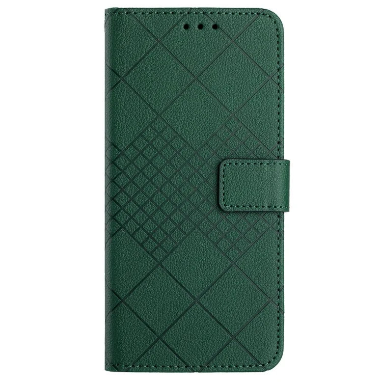 HT06 For ZTE Anshin Family A303ZT Case with Hand Strap Rhombus Litchi Texture Phone Cover