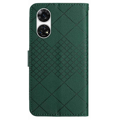 HT06 For ZTE Anshin Family A303ZT Case with Hand Strap Rhombus Litchi Texture Phone Cover