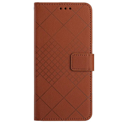 HT06 For ZTE Anshin Family A303ZT Case with Hand Strap Rhombus Litchi Texture Phone Cover