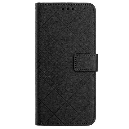 HT06 For ZTE Anshin Family A303ZT Case with Hand Strap Rhombus Litchi Texture Phone Cover