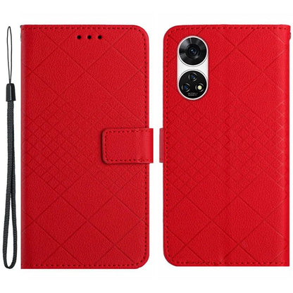 HT06 For ZTE Anshin Family A303ZT Case with Hand Strap Rhombus Litchi Texture Phone Cover