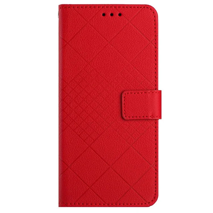 HT06 For ZTE Anshin Family A303ZT Case with Hand Strap Rhombus Litchi Texture Phone Cover